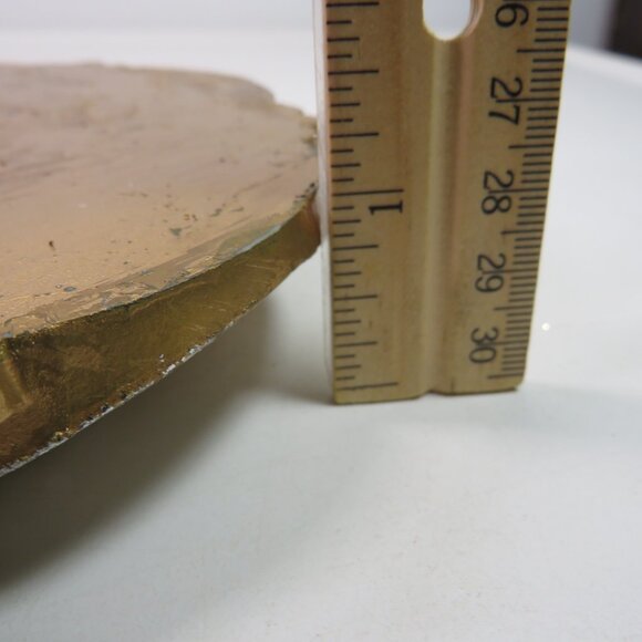 Vintage Medallion Art Deco Victorian Design Gold w Silver Leaf flat back HEAVY - Picture 11 of 12